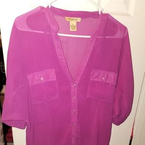Over sized button down High Low top by Arden B